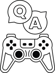 A black and white image of a video game controller with the letters Q © toonsteb