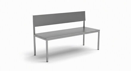 Fototapeta premium Modern metal bench with sleek backrest in minimalist design