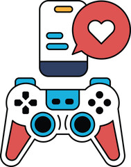 A video game controller with a heart on it © toonsteb