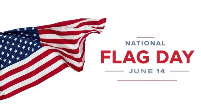 Celebration of national flag day observed on june 14th with american flag design
