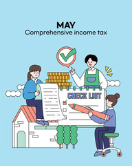 May Comprehensive Income Tax Character Illustration