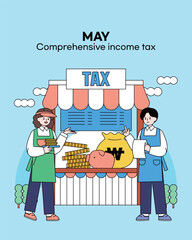 May Comprehensive Income Tax Character Illustration