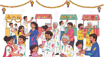 Vibrant Holi Community Color Play