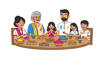 Vibrant Holi Family Sweet Feast