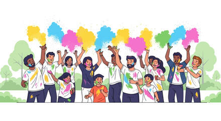 Vibrant Holi Gulal Fun in Park