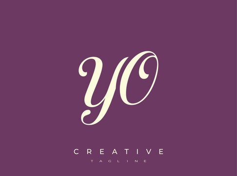Elegant YO Monogram Logo for Creative Branding, Feminine Calligraphy, Luxury Script and Wedding Stationery Design