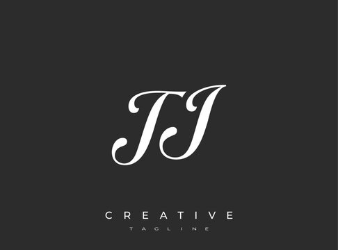 Elegant TJ Monogram Logo for Creative Branding, Feminine Calligraphy, Luxury Script and Wedding Stationery Design