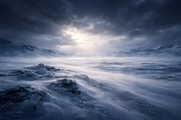 Obraz premium Dark storm clouds gathering over the sea with a dramatic cloudy sky above the ocean horizon
