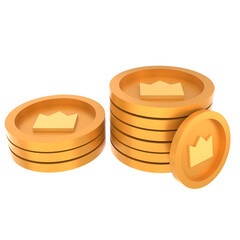 Prize Pool Coin Stack 3D Illustration