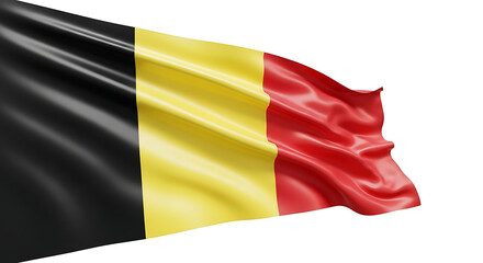Obraz premium The belgian national flag waving with black, yellow, and red colors.