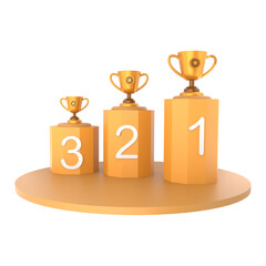 Ranking Podium 3D Illustration