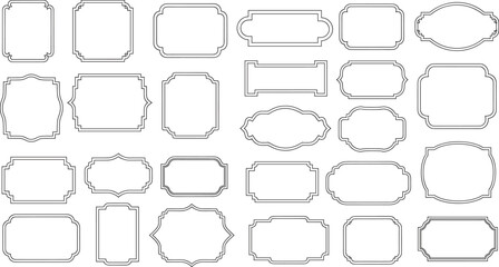 Collection of various decorative frame shapes in and line style decorative frames line black and white