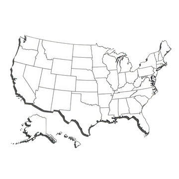 Detailed map of the eastern united states with major river systems isolated on transparent background