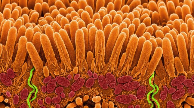 Ion-Abrasion Scanning Electron Micrograph Of Pig Intestinal Epithelium Illustrating The Future Of Gastroenterology Research