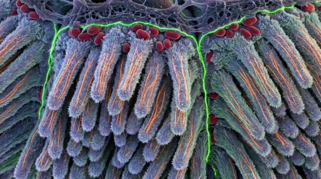 Porcine Enterocyte Microvilli And Actin Filaments Ion-Abrasion Scanning Electron Micrograph The Concept Of Intestinal Barrier Integrity