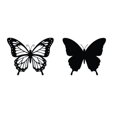 Butterfly Icon Silhouette vector black design on a white background