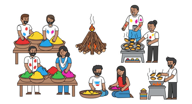 Vibrant Holi Festival Celebration Prep