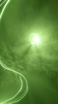 Glowing Green Spermatozoa Swimming in Fluid.