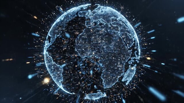 Abstract digital cityscape featuring glowing lines, nodes, and implied structures. Data flow concept