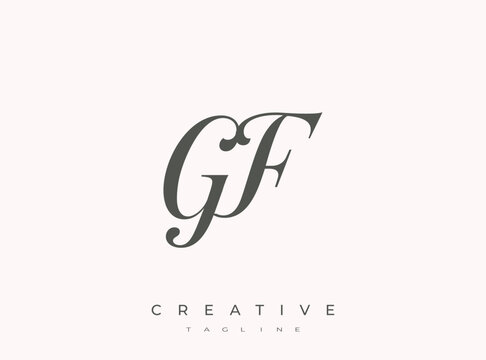 Elegant GF Monogram Logo for Creative Branding, Feminine Calligraphy, Luxury Script and Wedding Stationery Design