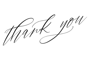thank you - 手書き風の筆記体で書いたThank You（ありがとう）の文字（カリグラフィー）
