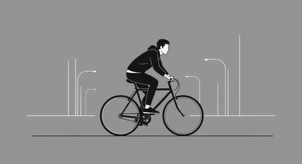 Naklejka premium Riding a bicycle