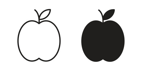 Apple icon. set of web icons on white background