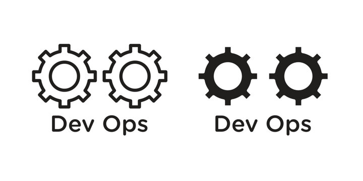 Dev ops icon. set of web icons on white background