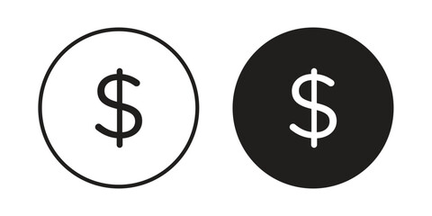 Obraz premium Dollar icon. set of web icons on white background