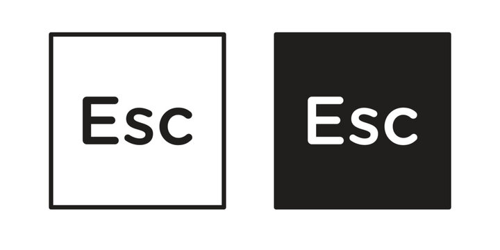 Esc icon. set of web icons on white background