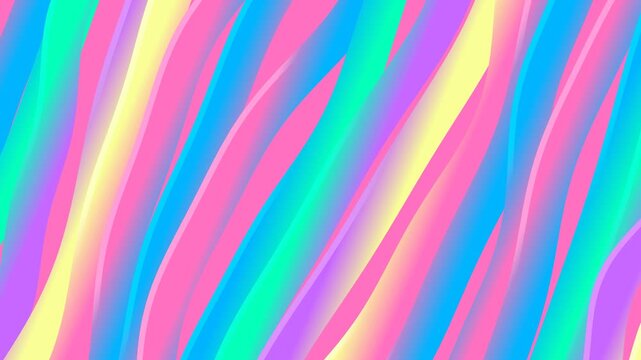 Abstract Vibrant Motion Graphic Background with Smooth Rainbow Gradient Flowing Waves