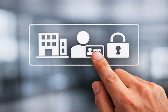 Finger touching security access on a digital screen