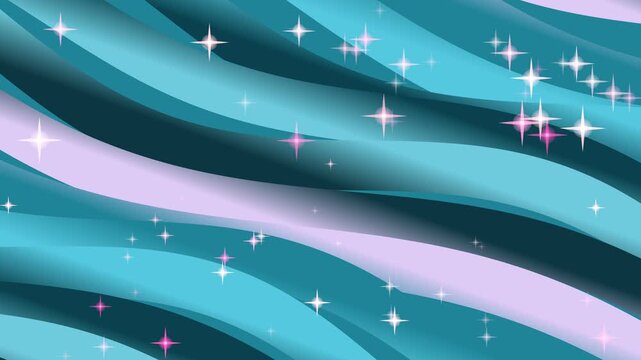 abstract christmas background with stars and wavy lines , blue ,purple 