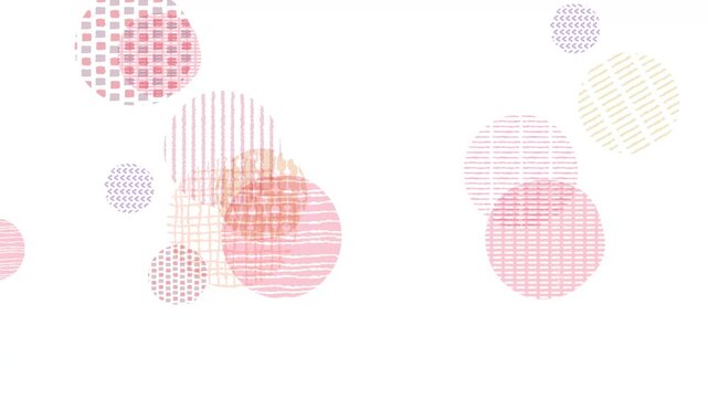 4K Looped Soft Pink Abstract Background with Japandi Style Hand-Drawn Circles