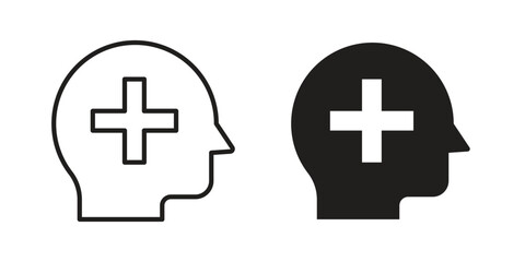 Obraz premium Mental disorder icon. set of web icons on white background