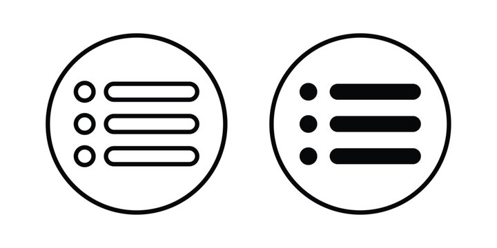 Menu icon. set of web icons on white background