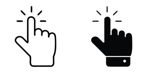 Fototapeta premium Hand click cursor icon. Computer mouse click cursor arrow icon