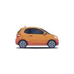 Obraz premium Vibrant orange hatchback car in modern illustration style