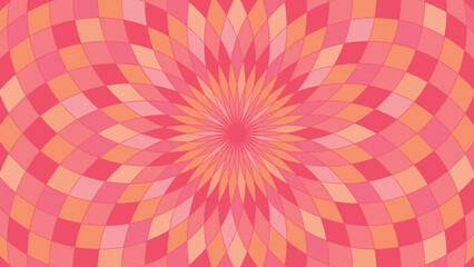 明るい色合いの抽象的な花の放射状イラスト