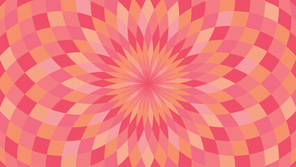 明るい色合いの抽象的な花の放射状イラスト