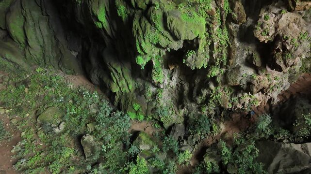 Elephant Cave, Phong Nha &ndash; Ke Bang National Park, Bo Trach, Quang Binh, Central Vietnam &ndash; 4K footage of massive stalactites, moss-covered limestone formations, jungle cave entrance of UNESCO site