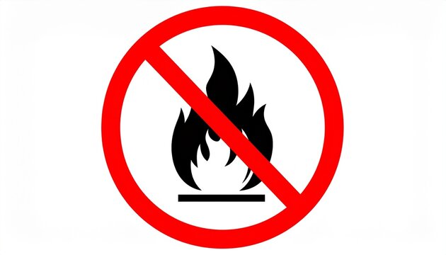 No Flammable Materials: Safety Prohibition Sign