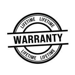 Obraz premium Vector illustration icon black warranty stamp with lifetime guarantee