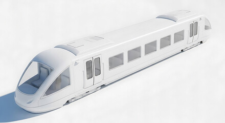 Modern high-speed train illustration viewed from above on a white surface