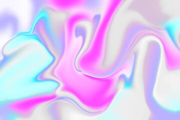 Fototapeta premium Holographic Liquid Abstract Background | Iridescent Pastel Swirl Gradient