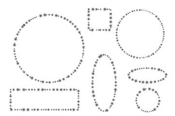 星　雪　結晶フレームセット