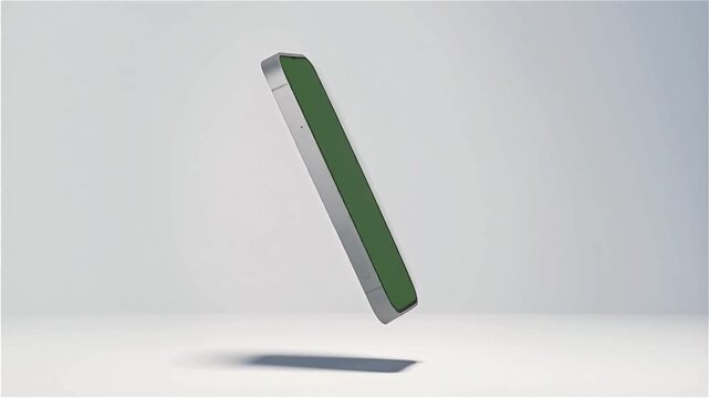 Ultra realistic 3D render of a modern smartphone  green screen background