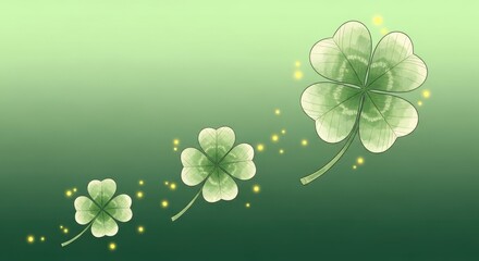 St patrick's day shamrocks and four leaf clover illustration