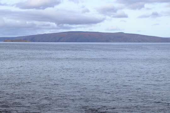 View of Kahoolawe across the ocean from Kamaole Beach, Maui, Hawaii