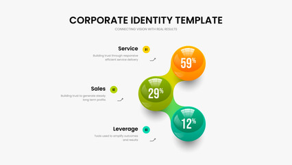 Fototapeta premium Sales Solution 3 Option Diagram Slideshow Template. Visual Plan Three Step Graph Frame Design. Elegant Campaign Presentation Layout Vector Illustration.